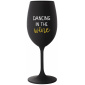 DANCING IN THE WINE - černá sklenice na víno 350 ml