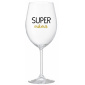 SUPER MÁMA - čirá sklenice na víno 350 ml