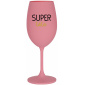 SUPER TÁTA - růžová sklenice na víno 350 ml