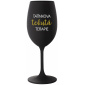 TATÍNKOVA TEKUTÁ TERAPIE - černá sklenice na víno 350 ml