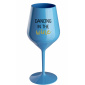 DANCING IN THE WINE - modrá nerozbitná sklenice na víno 470 ml