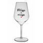 MILUJU & VÍNUJU - čirá nerozbitná sklenice na víno 470 ml