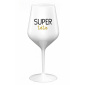 SUPER TÁTA - bílá nerozbitná sklenice na víno 470 ml