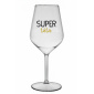 SUPER TÁTA - čirá nerozbitná sklenice na víno 470 ml