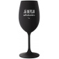 JÁ NEPIJU, OCHUTNÁVÁM - černá sklenice na víno 350 ml