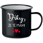 DÍKY, ŽE TĚ MÁM! - černý plecháček 350 ml