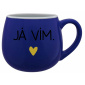 JÁ VÍM. - modrý keramický hrníček 300 ml