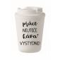 PRÁCE NEUTEČE, KÁVA VYSTYDNE! - bílý termohrnek 300 ml