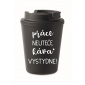 PRÁCE NEUTEČE, KÁVA VYSTYDNE! - černý termohrnek 300 ml