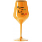 NEJSEM ONLINE JSEM ONWINE - oranžová nerozbitná sklenice na víno 470 ml