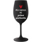 MŮJ PARTNER MÁ PRIMA PARTNERKU - černá sklenice na víno 350 ml