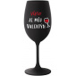 VÍNO JE MŮJ VALENTÝN - černá sklenice na víno 350 ml