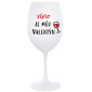 VÍNO JE MŮJ VALENTÝN - bílá  sklenice na víno 350 ml