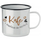 KAFE S DONÁŠKOU DO POSTELE - bílý plecháček 350 ml