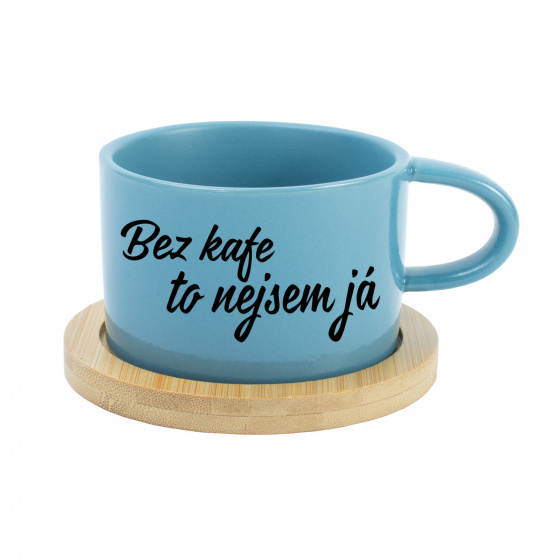 BEZ KAFE TO NEJSEM JÁ - modrý hrníček makronka 200 ml