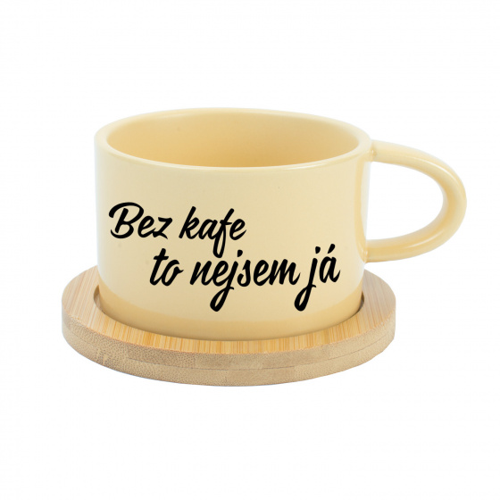 BEZ KAFE TO NEJSEM JÁ - žlutý hrníček makronka 200 ml