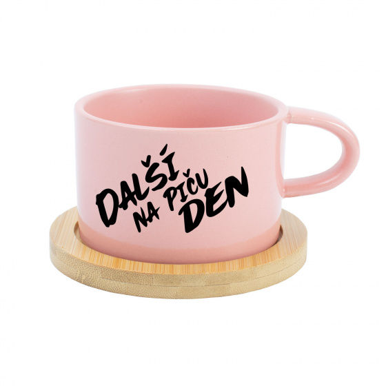 DALŠÍ NA PIČU DEN - růžový hrníček makronka 200 ml