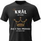 Pánské bavlněné tričko s potiskem - KRÁL BEZ TRŮNU - černé 