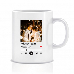 Personalizovaný klasický bílý keramický hrníček 300 ml s motivem přehrávače Personalizovaný klasický bílý keramický hrníček 300 ml s motivem přehrávače
