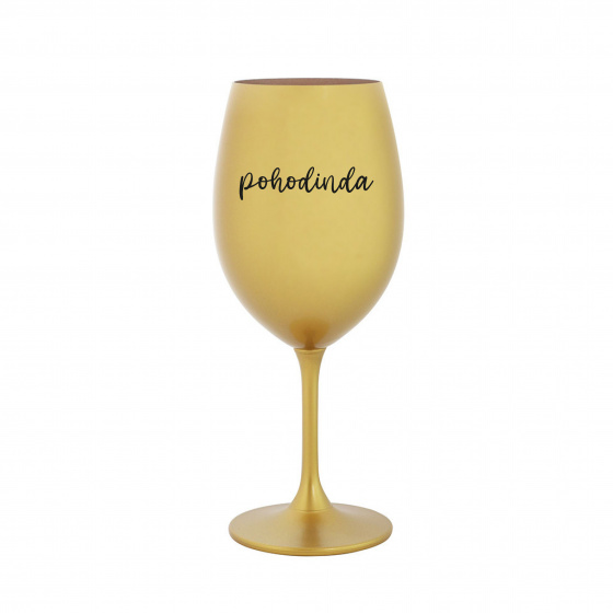 POHODINDA - zlatá sklenice na víno 350 ml