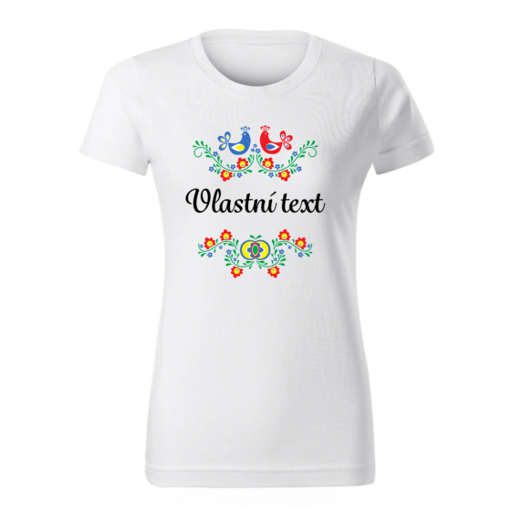 Personalizované dámské tričko s folklórním vzorem 