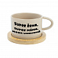 SUPER ŽENA, SUPER MÁMA, MEGA UNAVENÁ. - krémový hrníček makronka 200 ml