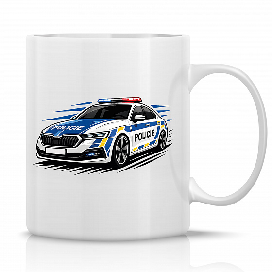 POLICIE - klasický bílý keramický hrníček 300 ml