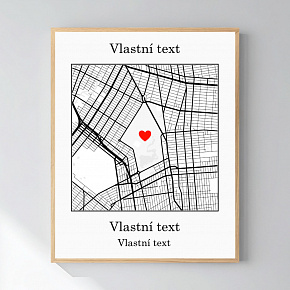 Personalizovaný magický fotoobraz v rámu - 40x50 - mapa 
