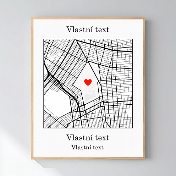 Personalizovaný magický fotoobraz v rámu - 40x50 - mapa 