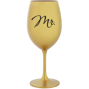 MRS. - zlatá sklenice na víno 350 ml