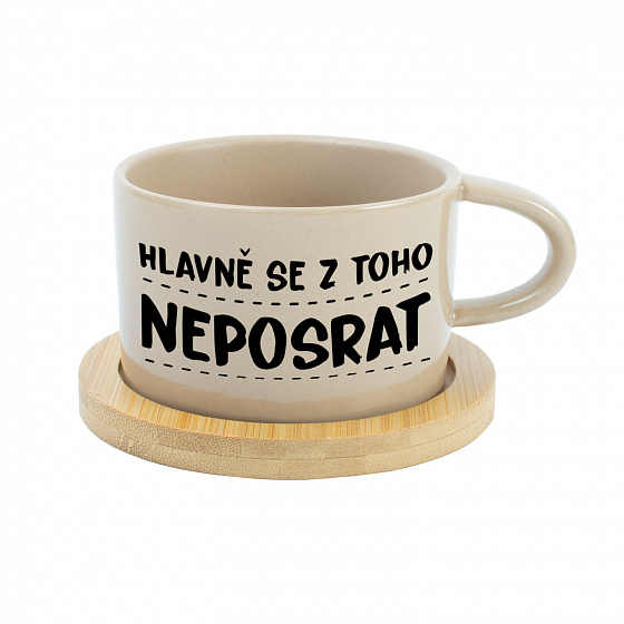 HLAVNĚ SE Z TOHO NEPOSRAT - krémový hrníček makronka 200 ml