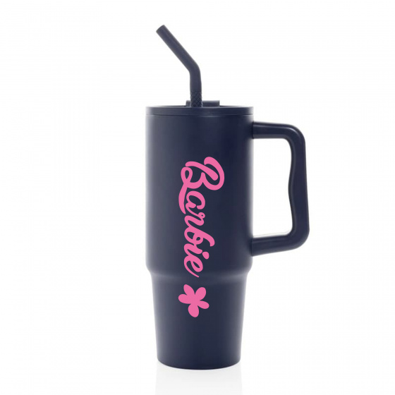 BARBIE - tmavě modrý cestovní termohrnek 900 ml  