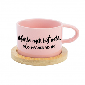 MOHLA BYCH BÝT MILÁ, ALE NECHCE SE MI - růžový hrníček makronka 200 ml