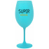 SUPER MÁMA - tyrkysová sklenice na víno 350 ml