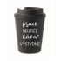 PRÁCE NEUTEČE, KÁVA VYSTYDNE! - černý termohrnek 300 ml