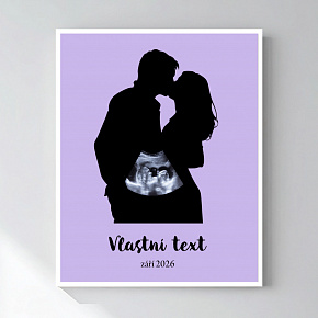 Personalizovaný magický fotoobraz v rámu - čtverec 40x50 - s párem a ultrazvukem Personalizovaný magický fotoobraz v rámu - čtverec 40x50 - s párem a ultrazvukem