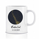 Personalizovaný klasický bílý keramický hrníček 300 ml s hvězdnou mapou