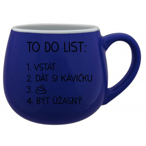 TO DO LIST:  BÝT ÚŽASNÝ - modrý keramický hrníček 300 ml