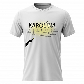 Dámské bavlněné tričko s potiskem - VLASTNOSTI - KAROLÍNA - bílé