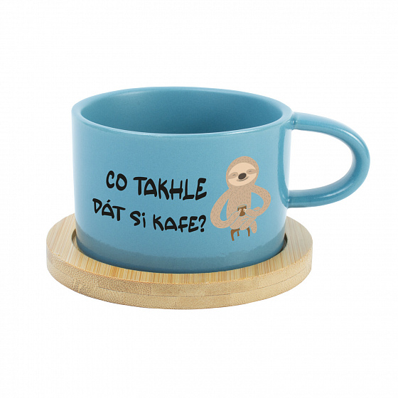 CO TAKHLE DÁT SI KAFE? - modrý hrníček makronka 200 ml