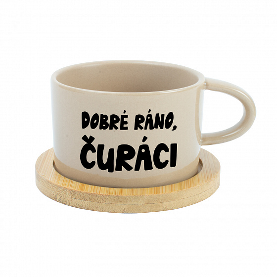 DOBRÉ RÁNO, ČURÁCI - krémový hrníček makronka 200 ml