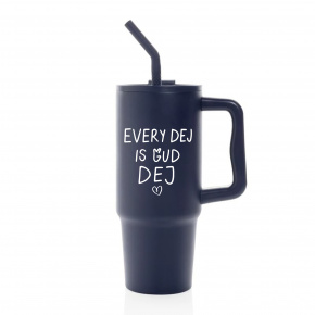 EVERY DEJ IS GUD DEJ - tmavě modrý cestovní termohrnek 900 ml  