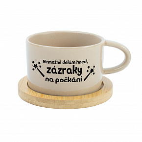 NEMOŽNÉ DĚLÁM HNED, ZÁZRAKY NA POČKÁNÍ - krémový hrníček makronka 200 ml