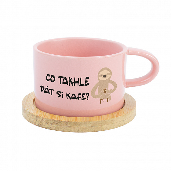 CO TAKHLE DÁT SI KAFE? - růžový hrníček makronka 200 ml