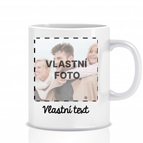 Personalizovaný klasický bílý keramický hrníček 300 ml s fotografií 