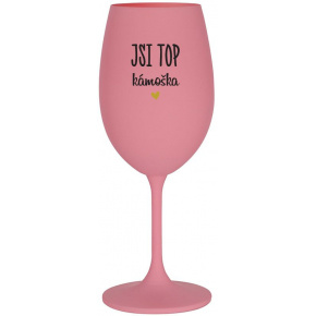 JSI TOP KÁMOŠKA - růžová sklenice na víno 350 ml