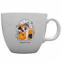 Personalizovaný MEGA XXL keramický hrnek 1000 ml s květinovým orámováním