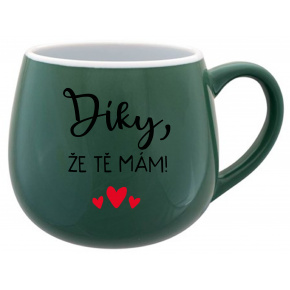DÍKY, ŽE TĚ MÁM! - zelený keramický hrníček 300 ml