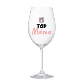 TOP MÁMA - čirá sklenice na víno 350 ml