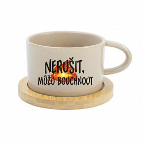 NERUŠIT, MŮŽU BOUCHNOUT. - krémový hrníček makronka 200 ml NERUŠIT, MŮŽU BOUCHNOUT. - krémový hrníček makronka 200 ml